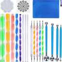 19PCS Mandala Dotting Tools Set with a Zipper Storage Bag for Painting Rocks, ABenkle Mandala Stencil Ball Stylus Paint Tray Set
