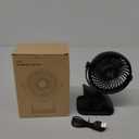 Shinebella Battery Operated Clip-On AA Fan with 4 Speeds, 5-inch Small Personal Fans for Dorm, USB Powered, Quiet, 360 Rotation for Desk/Baby Stroller/Camp/Golf Cart, Portable Home/Office/Car Use (Black)