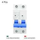 MECCANIXITY 4Pcs Miniature Circuit Breaker 2P 10A AC 110V DZ47-63 DIN Rail Mount Disconnect Switch Circuit Breaker Protection Thermal Magnetic Trip for Short Circuit Protection, Overload Blue