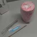 Mimorou Studded Bling Diamond Tumbler Glitter Water Bottle with Lid Stainless Steel Vacuum Thermal Straw Rhinestone Tumbler with 1 Pcs Cup Brush 6 Pcs Straw Brushes for Women(16.9 oz, AB Pink)