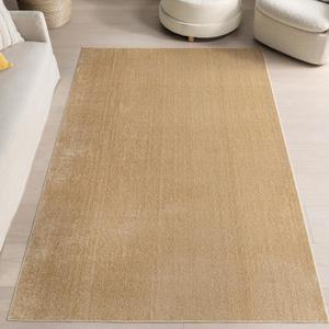 nuLOOM 5'3" x 8' Solid Low-Pile Indoor Area Rug, Machine Washable, Non Shedding, Bedroom, Living Room, Pastel Orange