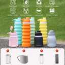 Nefeeko Collapsible Water Bottle, 26oz Silicone Foldable Water Bottles Leakproof BPA Free Travel Water Bottles with Carabiner, Portable Sport Water Bottles for Camping,Hiking Outdoor Indoor Sport