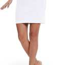 SEVEGO Women's Office Work Pencil Skirt Stretch High Waist Above Knee Length Slim Fit Mini Bodycon for Business Casual (Large, White)