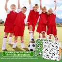 MIMIND 30 Pieces Soccer Gift Bags with Handles PVC Clear 8 x 8 x 3.15 Inch Soccer Goodie Bags Sport Themed Party Favor Treat Bag for Team Birthday Holiday Party Supplies