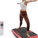 Vibration Plate Exercise Machine with Remote Control - Full Body Workout Platform with 200 Speed Settings for Weight Loss & Muscle Toning - Quiet Home Fitness Equipment, Supports 330lbs (Red)