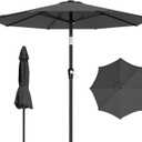 AreShark 9 FT Patio Umbrella for Outdoor, Outdoor Table Umbrella with Push Button Tilt and Crank, Outdoor Patio Umbrellas with 8 Sturdy Ribs for Market, Garden, Pool (Gray)
