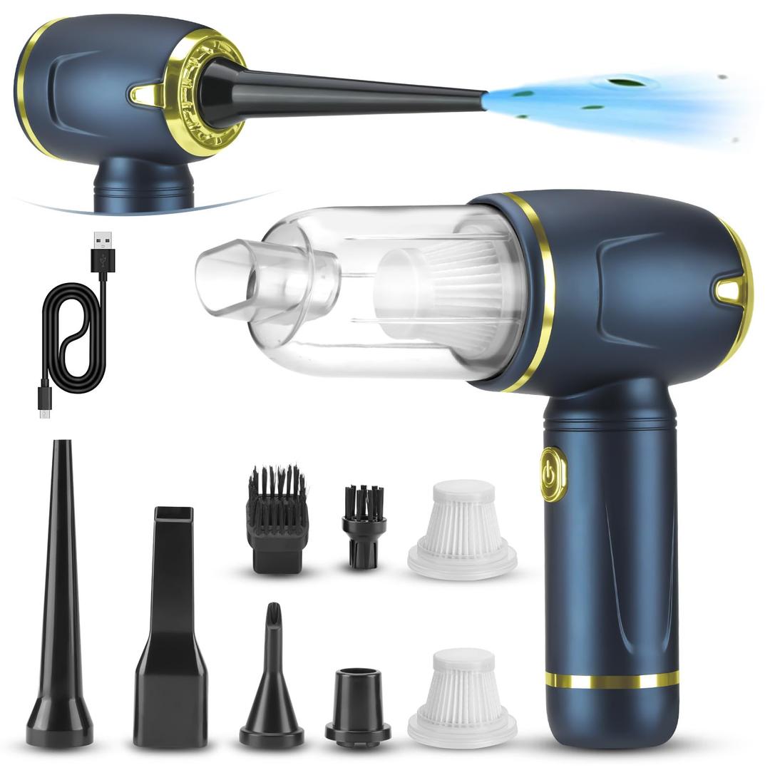 Kairiyard Car Vacuum Cleaner, Car Vacuum Portable Cordless with 14000PA Powerful Suction Wireless Cars Vacuum and Air Duster 2 in 1 for Cars Cleaning