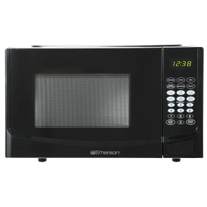 Emerson MW9255B Countertop Microwave Oven, 6 Pre-Programmed Settings, Removable Glass Turntable and Child Safety Lock, 0.9 Cu ft, 900W, Black