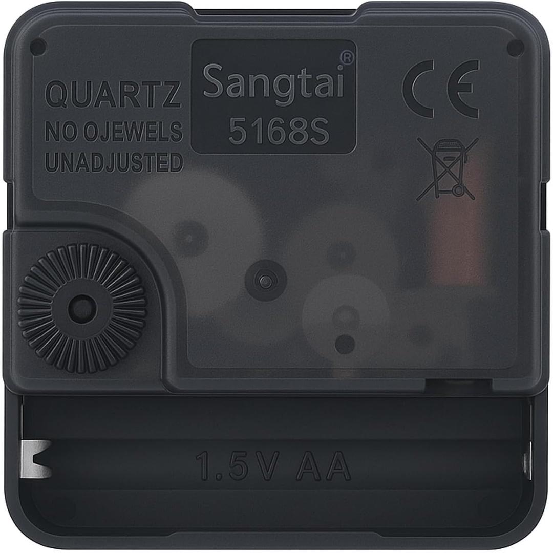 DEEWISH Silent Sweep Quartz Clock Movement  5/16" (8mm) Snap-in Shaft for 1-2mm Panels | Clock Mechanism Replacement Kit with Hook, Hardware & Instructions for DIY Wall Clock Repair & Making