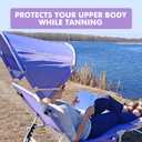 Oversized Extra Wide Tanning Chair with Sun Canopy Face Hole Padded Adjustable Washable, Heavy Duty Layout Folding Lounge Chair for Outside Beach Reading Sunbathing, UPF 50+, XL, Plus Size, 330 LBS
