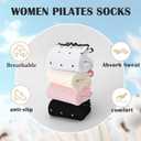 Pilates Grip Socks for Women, Ruffle Grippy Non Slip Cute Polka Dot Crew Socks for Workout Yoga Ballet Barre Dance
