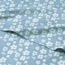 Floral Sheets - Blue Floral Bed Sheet Set - 1 Flat, 1 Fitted & 1 Pillowcase w/ Deep Pockets - Comfy, Wrinkle & Fade Free - Boho Botanical Bedding - Ultra-Soft, Breathable and Cooling - Twin Size Set