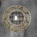 Chende Gold Mirror with Wooden Frame, 36'' Round Mirror for Wall Decorative, Large Wall Mirror for Living Room, Entryway, Fireplace