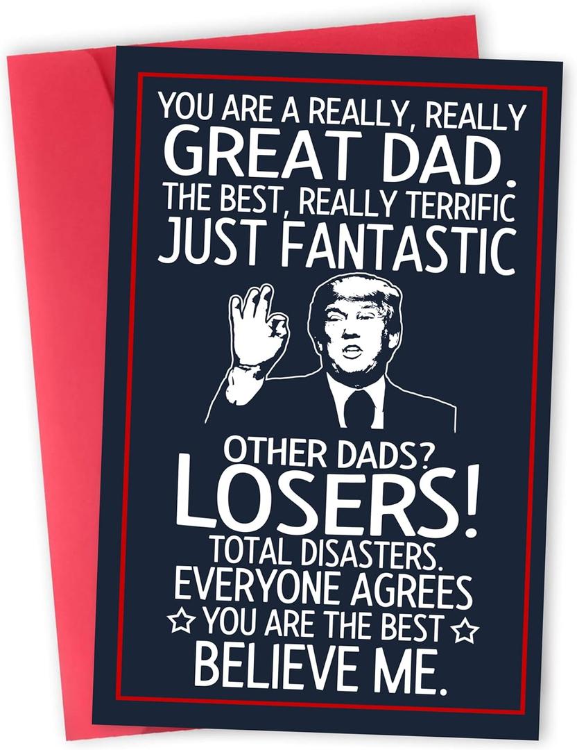 Funny Card for Dad, Husband from Daughter, Son, Kids, Wife on Fathers Day, Valentines Day - Heartfelt Message to Father, Perfect for Birthday, Father's Day, Humorous Dad Greeting Cards, Premium Quality