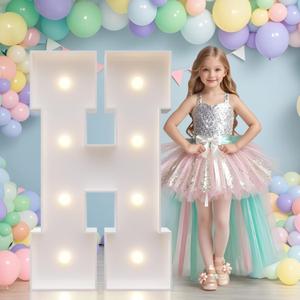 JoyMuse Marquee Letters 3 Feet Tall, Light Up Letters 3FT with Lights, Large Letters for Party, Letter H Light Up Letters for Baby Shower Wedding Proposal Graduation Birthday Decorations