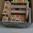 Montessori Learning and Educational Toys Gifts for Kids 3 4 5 Years, Wooden Reading Blocks Toys, Learning Activities for Preschool Kindergarten, Turning Rotating Matching Flash Card Games