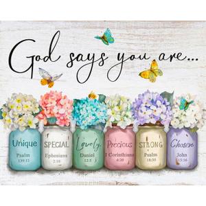 GEEHEIY Paint by Numbers Kit for Adults - Christian Adult Paint by Number Kits on Canvas, Faith DIY Acrylic Oil Number Painting for Adults, Perfect for Home Decor Gift 16x20 Inch