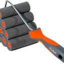 11 Pack 4" High Density Foam Paint Roller Kit, Special Caved-in Foam Roller for Smooth & Precision Finish, Small Black Foam Mini Rollers for Painting Walls, Cabinets, Doors, Furniture, Trim