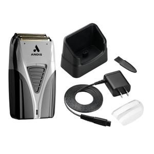 Andis TS-2 17255 Pro Foil Lithium Titanium Foil Shaver, Cord/Cordless, Smooth Shaving Cordless Shaver with Charger, Black