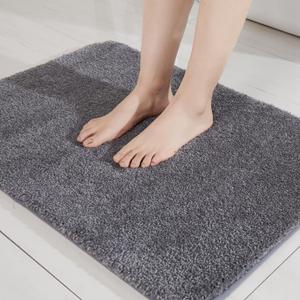 COSY HOMEER Extra Thick Bath Rugs for Bathroom - Anti-Slip Bath Mats Soft Plush Yarn Shaggy 100% Strong Mirco Polyeste Mat Living Room Bedroom Mat Floor Water Absorbent(Dark Grey,16x24 - Inches)