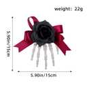 2 x 1Pcs Halloween Hair Clips for Women YEFIUO Bow Hair Ties No Damage Skeleton Hand Flat Alligator Claw Clips Fashion Rose Flower Barrettes Hair Accessories Decoration Halloween Gifts for Girls (Black)