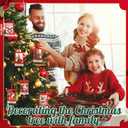 Vercraft 36 Pcs Merry Christmas 2026 Photo Frame Ornaments Acrylic 2 x 3 Picture Frame Ornaments Christmas Tree Decoration Compatible with Instax Polaroid Hanging Photo with Red Ribbon (Style 3)