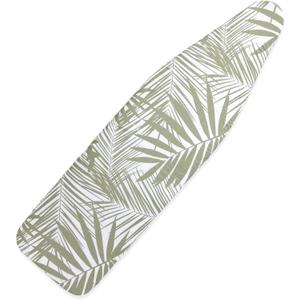 Ironing Board Cover and Pad, 15x54 Inches, Standard Size, Heavy Duty, White Palm Print Design