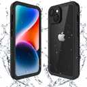 Lanenas for iPhone 14 Case, for iPhone 14 Waterproof Case with Built-in Screen Protector, Full Body Dustproof Shockproof Heavy Duty Tough Rugged Phone Protective Cover 6.1inch Black