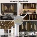 Slat Wall Lights - GloryAir 12Pcs Black Self-Adhesive Wall Panel Light Strips, 3000K Warm White Dimmable Smart Touch Switch for Wood Slat, WPC & Acoustic Panel, Living Room, Bedroom & Stair Decor, 16"+24"+40" X 4