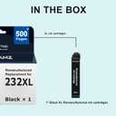 232XL Black Ink Cartridge Remanufactured Replacement for Epson 232 Black Ink Cartridge High Yield Work with XP-4200 XP-4205, WF-2930 WF-2950 Printer (1 Black)