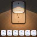 LuxLumin LED Night Lights Plug into Wall with Dusk-to-Dawn Sensor, Automatically Turn on and Off, Night Light for Kids, Bedroom, Bathroom, Stairs, Warm White, 6 Packs