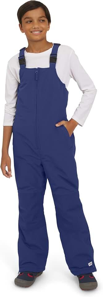Lands' End Unisex Kids Squall Waterproof Adjustable Insulated Iron Knee Snow Bib Overalls.10
