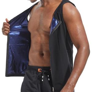 Sauna Sweat Suits Shirt Vest Waist Trainer for Men Compression Workout Shapewear Excersize Gym Clothes Working Out (2XL3XL, Black)