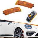 ADIIL Amber Lens Side Marker Lights Housings Compatible with VW Beetle 2012-20192018-up VW Ti-guan, Replace OEM Front Bumper Sidemarker Housing Kit