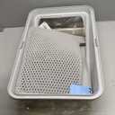 Stainless Steel Litter Box | XL Enclosed Cat Litter Boxes with Lid for Big Cats | High Sided, Anti-Urine Leakage | Non-Stick Bottom & Includes Litter Mat & Metal Scoop (Silver Gray)