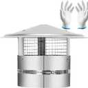 8 Inch Round Chimney Cap,Adjustable Roof Cap for Vents,Chimney Cap with Screen in Stainless Steel,Round Rain Cap for All-Round Chimney Protection,Round Roof Rain Chimney Cover,8 Inch Round Chimney Cap