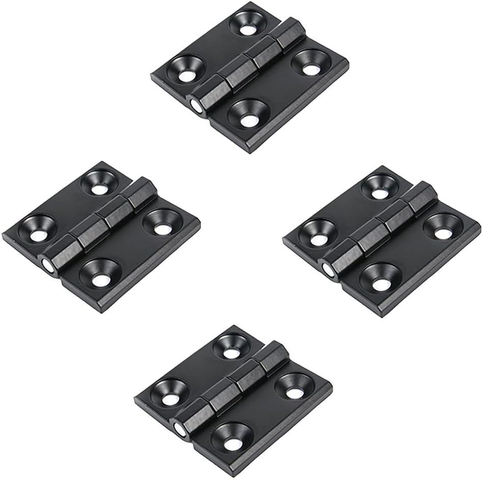 Zinc Alloy Hinge Black Matte Finish Distribution Box Hinge Sturdy and Durable (4pcs)