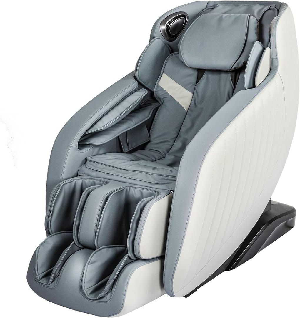 BestMassage Full Body Massage Chair,Zero Gravity SL-Track Stretch Recliner with Bluetooth 3D Speaker with Built-in Heat Therapy Foot Roller Airbag Massage System,Blue, Large