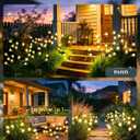 OZS 6 Pack Total 48 LED Solar Garden Lights Fairy Outdoor - Solar Firefly Lights Outdoor, Sway by Wind, Waterproof for Garden Patio Pathway Fairy Decoration (Warm White)