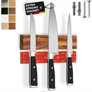 Magnetic Knife Holder for wall, 10" no drilling required, includes self-adhesive tape, extra strong for holding knives Awarded magnet strip Acacia