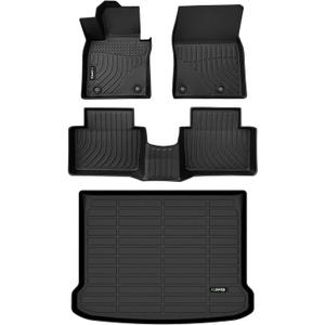 Floor Mats & Cargo Liner Custom for Mazda 3 2025 2024 2023 2022 2021 2020 2019(Only Fits Hatchback Models) All Weather Protection TPE Floor Liners Front & Rear Row Full Set Accessories - Black
