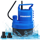 PANRANO 1/2 HP Submersible Water Pump 2900 GPH Portable Small Sump Pump For Pool Cover, Basements, Puddles, Gardens Ponds With 16.4 Ft Power Cord and Hose Adapters, Sky Blue