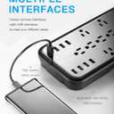 KMC 12-Outlet Surge Protector Power Strip with 8 USB Charging Ports (5V/10A), 2500J,6-Foot Cord