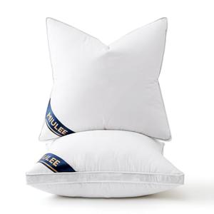 MIULEE 26x26 Feather Down Pillow Inserts with Gusset Bed Pillows,Set of 2 Luxury Fluffy Decorative Throw Pillows for Couch Sofa