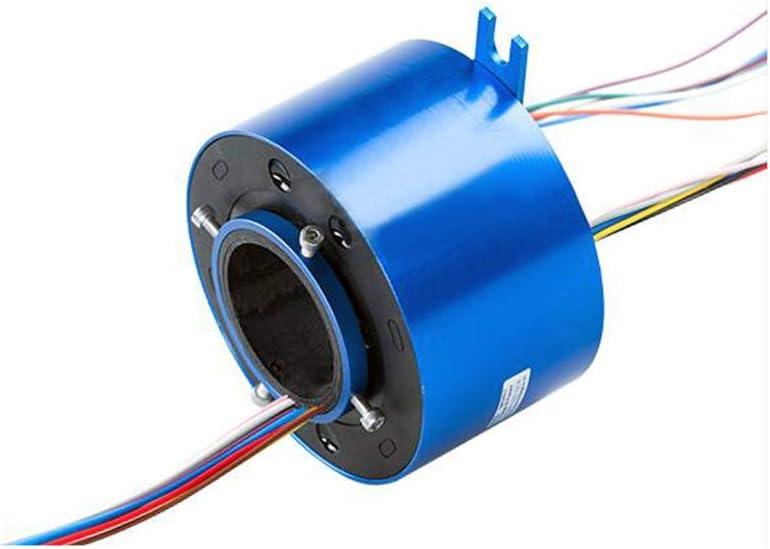 Taidacent Hollow Slip Ring Signal Power Continued 2/4/6/12 Road Collector Ring Conductive Electric Motor Slip Ring Rotating Connector (12 Wire 10A Inner hole 25.4mm OD 86mm)