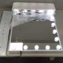 FENCHILIN Vanity Mirror with Lights and Bluetooth Speaker 22.8"x 18.1" Makeup Mirror Lighted Hollywood Mirror with 15 Dimmable LED Bulbs USB Charge Port, 3 Color Lighting Modes