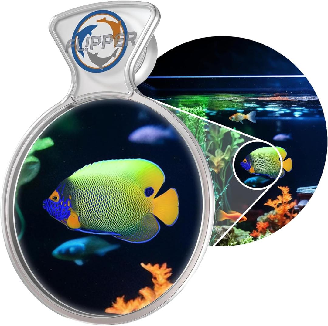 FL!PPER Flipper DeepSee Viewer MAX 5" Coral and Fish Magnifier for Reef Tank and Freshwater Aquarium Photography and Videography - Magnetic Magnifying Glass (Clear)