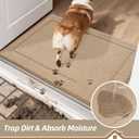 BEQHAUSE Dog Door Mat for Mud Paws Dirt Trapper Doormat Non-Slip Entryway Rugs Absorbent Welcome Mat Washable Indoor Floor Mat Low-Profile for Front Door, 24" x 36", Beige