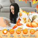 Buryeah 4 Pcs 50 x 60 Inch Thanksgiving Fall Throw Blanket Warm Soft Pumpkin Maple Autumn Plush Blanket Flannel Fleece Throw for Couch Chair Bedroom Picnic Home Decoration