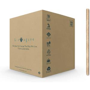 Biodegradable 5.9" Cocktail Straws Made From Agave 3600 Pcs | Plant Based Eco Friendly Products | Drinking Straws | straws & Reusable straws | Plastic-Free | Compostable